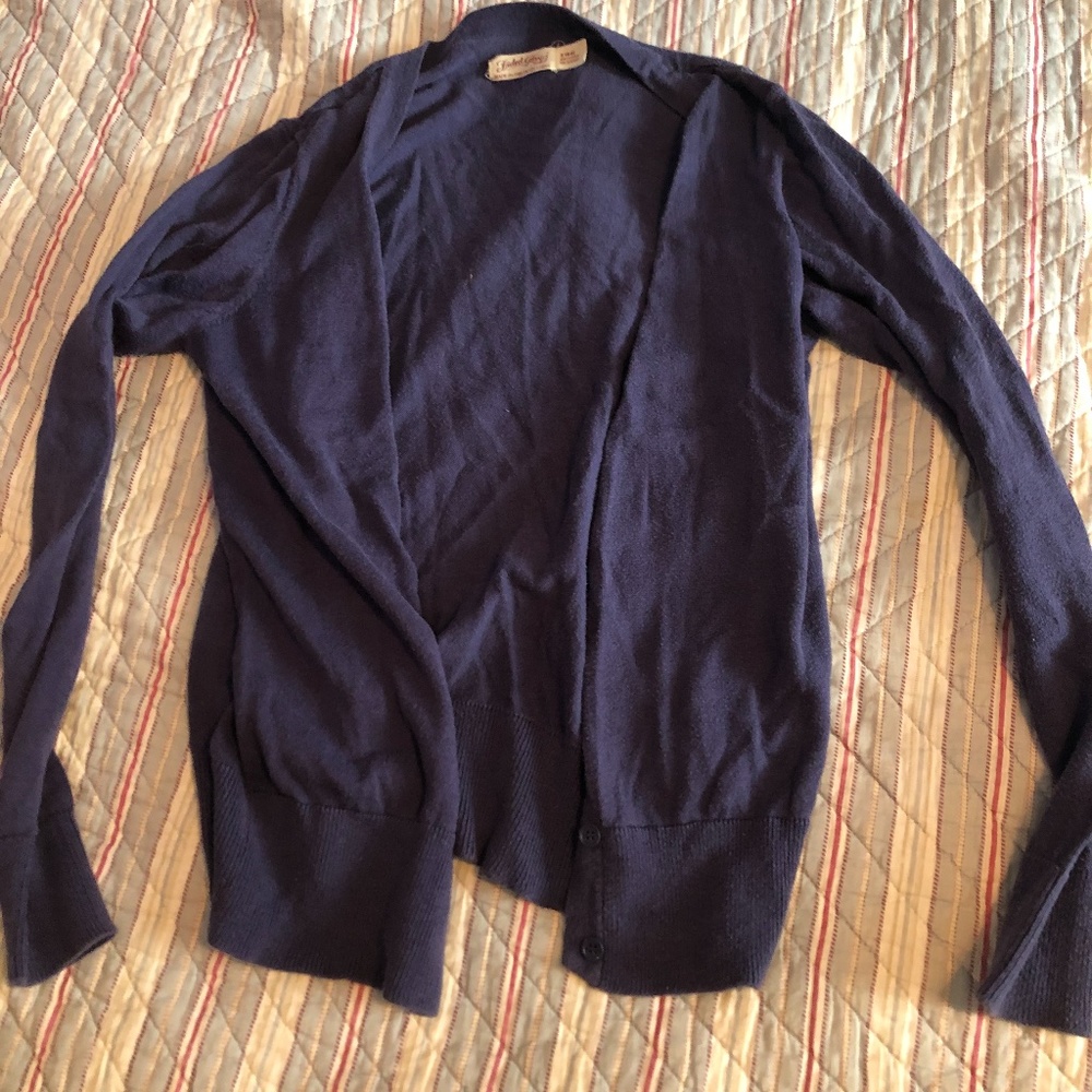 Blue Button Front Cardigan